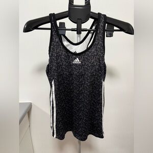 Adidas Women’s Black Pattern Racerback Athletic Tank Top Size Small S/P
